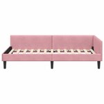 vidaXL Cadre de lit d'angle Rose 90 x 200 cm Velours et bois stratifié