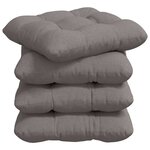 vidaXL Coussins de siège 4 Pièces Taupe 40 x 40 x 12 cm tissu