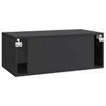 vidaXL Meuble TV mural Noir 78 5 x 41 x 30 cm Bois d'ingénierie