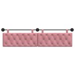 vidaXL Tête de lit suspendue Avec lumière LED Rose Velours