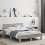 vidaXL Cadre de lit sans matelas sonoma gris 135x190 cm