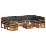vidaXL Ensembles de canapés avec coussin 10 Pièces Naturel et Anthracite