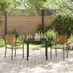 vidaXL Chaises empilables de jardin 2 pc Marron et Noir