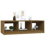 vidaXL Table basse marron miel 110x50x34 cm bois de pin massif
