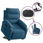 vidaXL Fauteuil inclinable bleu velours