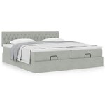 VidaXL Cadre de lit ottoman et matelas gris clair 160x200cm velours