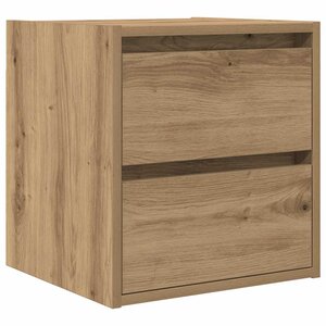 vidaXL Table de chevet murale chêne artisanal 38x34x40 cm