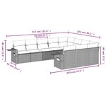vidaXL Salon de jardin avec coussins 10 Pièces gris clair résine tressée
