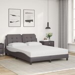 vidaXL Lit avec matelas Zadar gris 140x200 cm similicuir