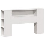 vidaXL Lit bibliothèque sans matelas blanc 160x200 cm bois pin massif