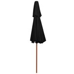 vidaXL Parasol à deux étages avec mât en bois noir 270 cm