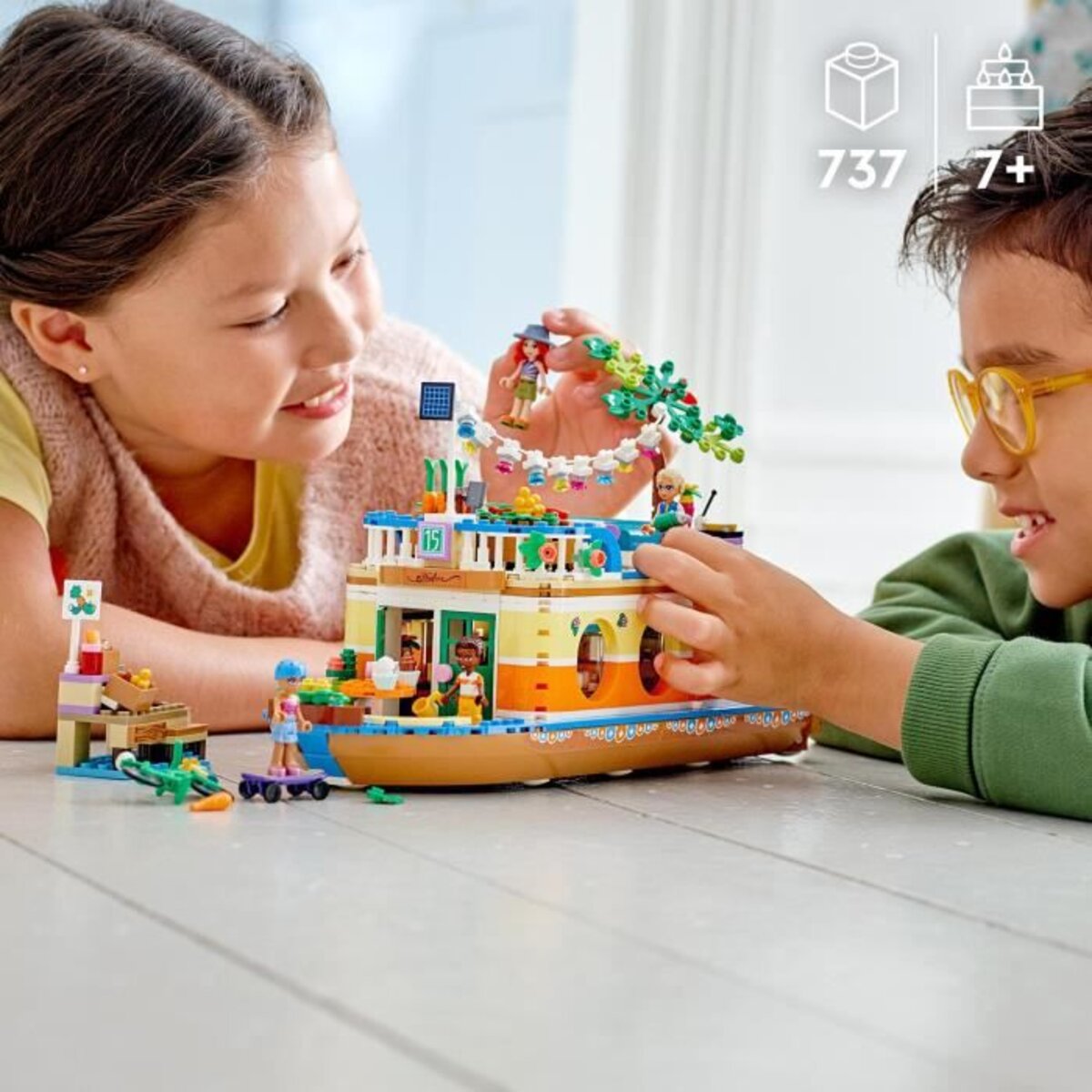 LEGO 41702 Friends La Péniche, Jouet Bateau pour Enfants dès 7 Ans