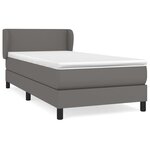 vidaXL Sommier à lattes de lit avec matelas Gris 80x200 cm Similicuir