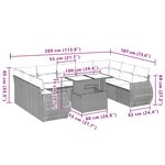 vidaXL Salon de jardin avec coussins 10 Pièces beige résine tressée