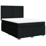 vidaXL Sommier à lattes de lit avec matelas Noir 140x190 cm Tissu
