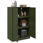 vidaXL Buffet vert olive 67x39x107 cm acier