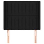 vidaXL Tête de lit avec oreilles Noir 83x16x118/128 cm Tissu