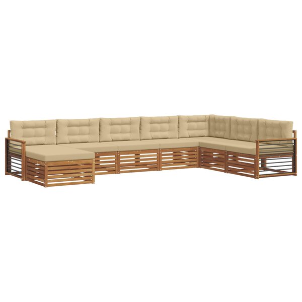 vidaXL Ensemble de canapés d'extérieur 8 Pièces Naturel et Beige