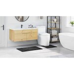 vidaXL Tapis de bain 2 Pièces Gris foncé 50 x 50 cm Polypropylène