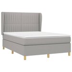 vidaXL Sommier à lattes de lit avec matelas Gris clair 140x200cm Tissu