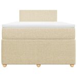vidaXL Sommier à lattes de lit avec matelas Crème 120x200 cm Tissu