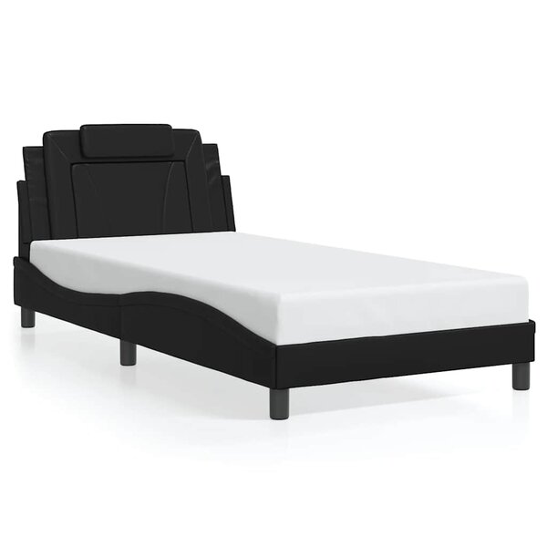 vidaXL Cadre de lit Viana sans matelas noir 100x203 cm similicuir