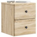 vidaXL Cabinet de chevet mural 2 Pièces Chêne Sonoma 34 5 x 33 x 40 cm