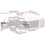vidaXL Ensemble de canapé de jardin 13 pièces avec coussins beige  en poly rattan et acacia