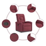 vidaXL Fauteuil inclinable Rouge bordeaux Tissu