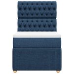 vidaXL Sommier à lattes de lit avec matelas Bleu 80x200 cm Tissu