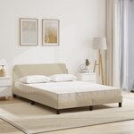 vidaXL Lit avec matelas Dover crème 140x190 cm tissu