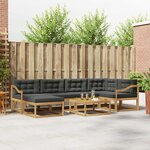 vidaXL Ensemble de canapés d'extérieur 7 Pièces Blanc et anthracite
