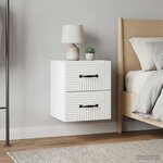 vidaXL Cabinet de chevet mural 2 pc Blanc 34 5 x 33 x 40 cm