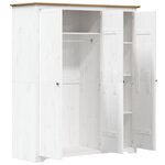 vidaXL Garde-robe BODO blanc marron 146x53 5x173 cm bois massif de pin