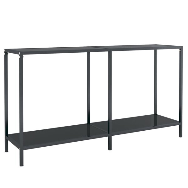 vidaXL Table console Noir 140x35x75 5 cm Verre trempé