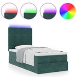 vidaXL Cadre de lit ottoman avec matelas vert foncé 90x200 cm velours