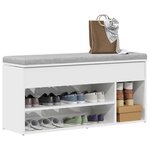 vidaXL Banc à chaussures blanc brillant 102x30 5x45 cm bois ingénierie
