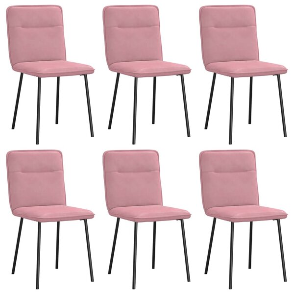 vidaXL Chaises à manger lot de 6 rose velours