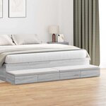 Tiroirs de lit vidaXL Gris Sonoma 180x36 5x16 5 cm en bois d'ingénierie