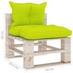 vidaXL Canapé de milieu palette de jardin avec coussins bois de pin