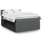 vidaXL Sommier à lattes de lit avec matelas Gris foncé 140x190cm Tissu