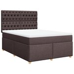 vidaXL Sommier à lattes de lit avec matelas Marron foncé 140x190 cm