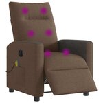 vidaXL Fauteuil inclinable de massage électrique marron tissu