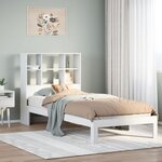 vidaXL Lit bibliothèque sans matelas blanc 90x200cm bois de pin massif