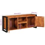 vidaXL Meuble TV Marron 120 x 30 x 50 cm Bois d'acacia massif