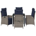 vidaXL Ensemble de salle à manger pour jardin 5 Pièces Gris polyrotin