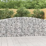 vidaXL Paniers à gabions arqués 8 Pièces 400x30x100/120 cm Fer galvanisé