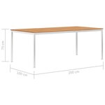 vidaXL Table à dîner de jardin 200x100x75cm Bois de teck et inox