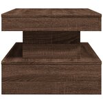 vidaXL Table basse avec lumières LED chêne marron 90x50x40 cm