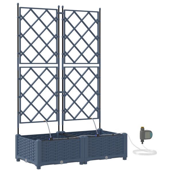 vidaXL Jardinières de jardin 1 pc Gris 80 x 40 x 126 cm Plastique